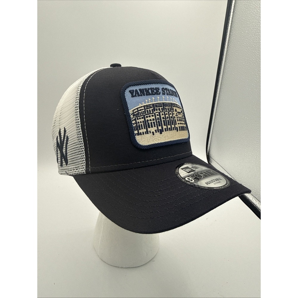 New Era 9FORTY A-Frame‎ NY Yankees Stadium Patch Trucker Snapback Blue Hat Cap